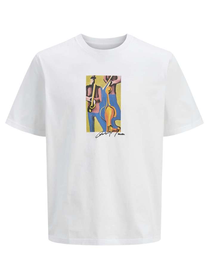 T-shirt en coton blanc uni...