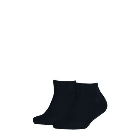 Chaussettes basses marine unies avec le haut de la tige en bord côte