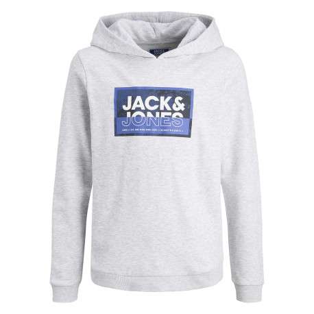 Sweat à capuche gris clair imprimé en coton mélangé avec une coupe droite