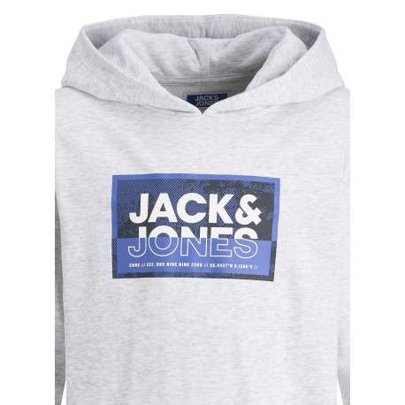 Sweat à capuche gris clair imprimé en coton mélangé avec une coupe droite - Image 2