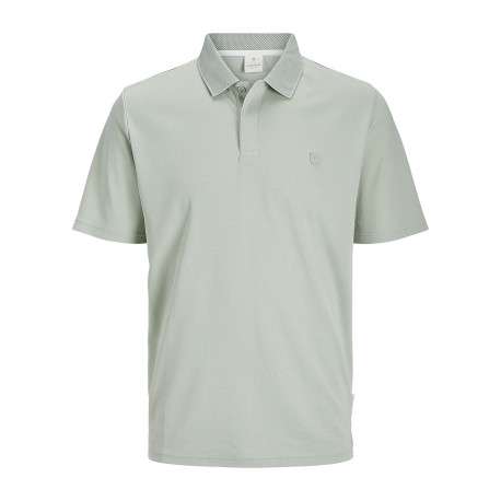 Polo vert d'eau uni à coupe droite avec col à revers boutonné et manches courtes