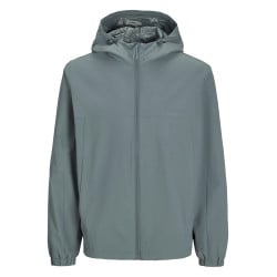 Blouson coupe vent bleu uni à coupe ajustée avec col à capuche