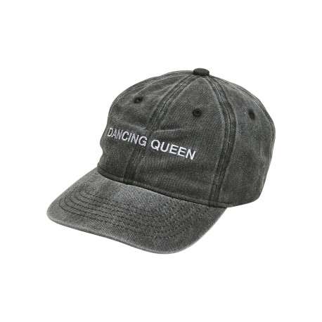 Casquette en coton anthracite avec broderie et oeillets ton sur ton