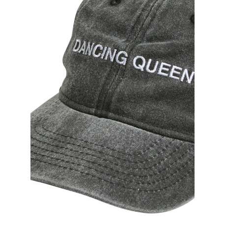 Casquette en coton anthracite avec broderie et oeillets ton sur ton - Image 2