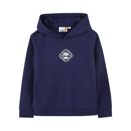 Sweat à capuche en coton marine à coupe ample avec col à capuche et logo blanc