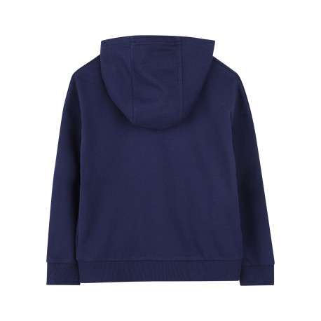Sweat à capuche en coton marine à coupe ample avec col à capuche et logo blanc - Image 2
