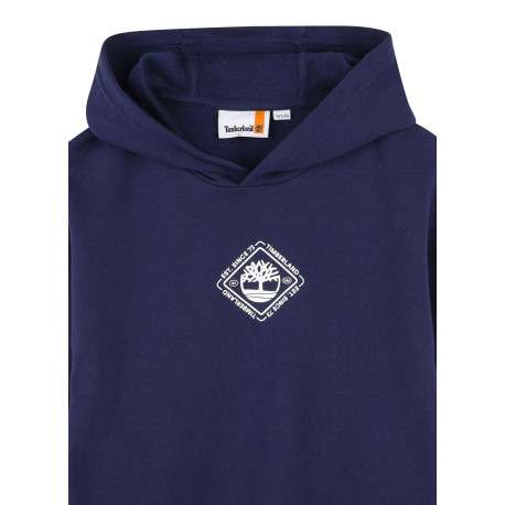 Sweat à capuche en coton marine à coupe ample avec col à capuche et logo blanc - Image 3