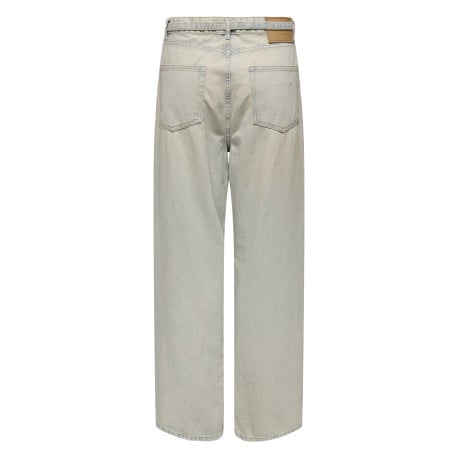 Jean Venice-Bleecker Mw Baggy en coton stone uni avec poches et ceinture denim - Image 2