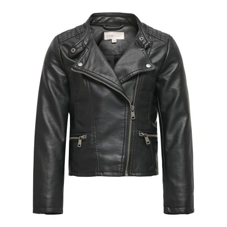 Veste perfecto noire unie à coupe ajustée, col à revers et à manches longues