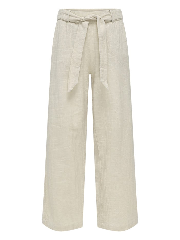 Chino en coton beige uni...