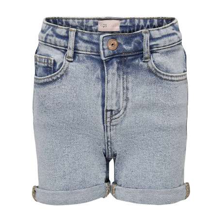 Short 5 Poches en coton stone uni à revers avec passants pour ceinture et zip
