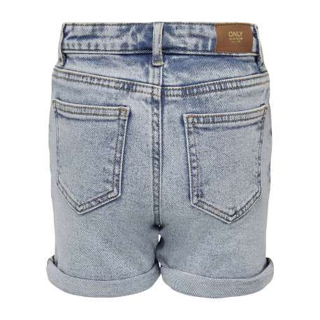 Short 5 Poches en coton stone uni à revers avec passants pour ceinture et zip - Image 2