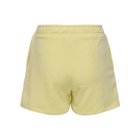 Short jaune uni délavé avec taille élastiquée avec cordon de serrage et poches - Image 2