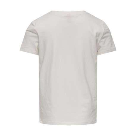 T-shirt en coton biologique blanc à imprimé avec une coupe droite et un col rond - Image 2