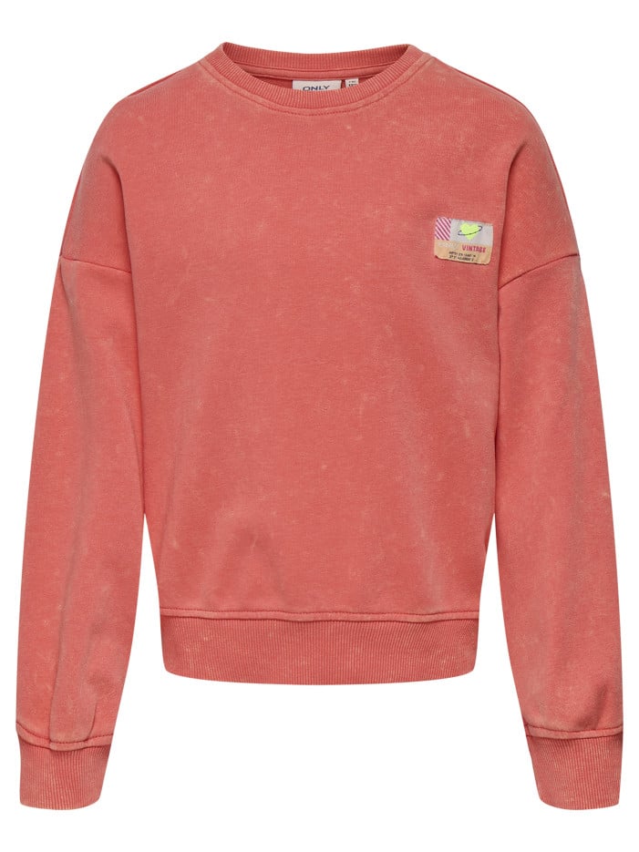 Sweat rouge uni droit à col...