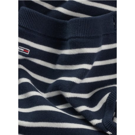 Top en coton régénératif marine rayé style marinière bardot, ajusté à col rond - Image 3