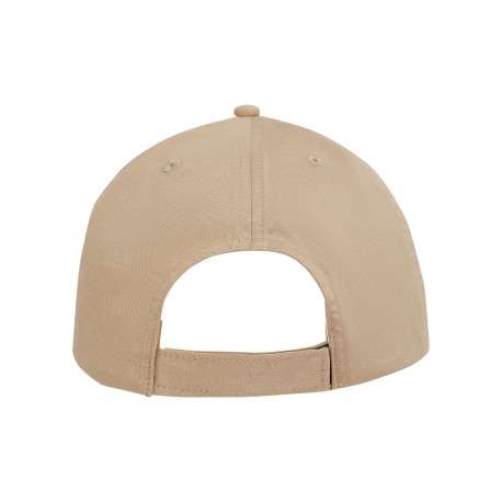 Casquette en coton biologique beige unie avec bandes auto-agrippantes - Image 2