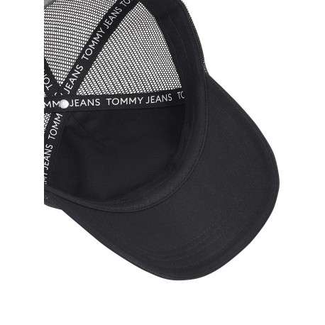 Casquette en coton biologique noire unie trucker avec fermeture snapback - Image 3