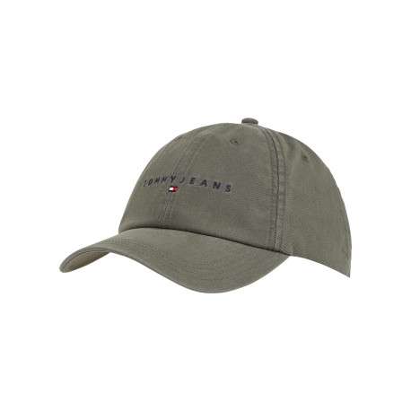 Casquette en coton biologique kaki unie avec oeillets et bande auto-agrippante