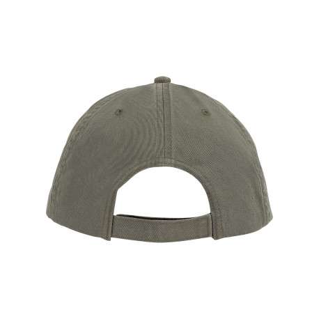 Casquette en coton biologique kaki unie avec oeillets et bande auto-agrippante - Image 2