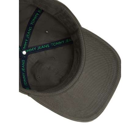 Casquette en coton biologique kaki unie avec oeillets et bande auto-agrippante - Image 3