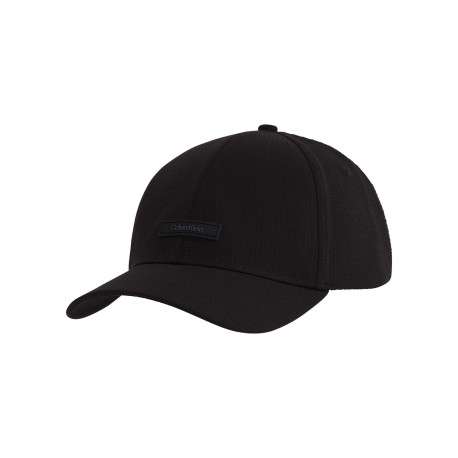 Casquette strapback noire unie avec un patch silicone à l'avant