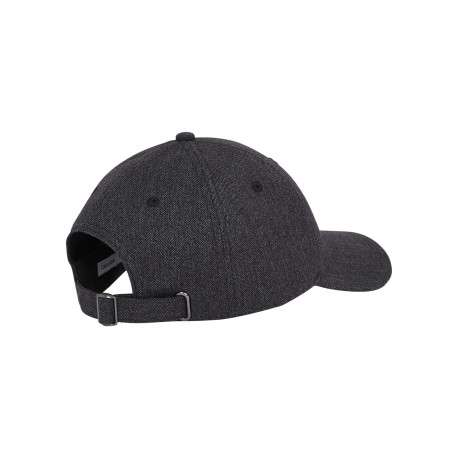 Casquette strapback en lin mélangé noire unie avec le nom de la marque - Image 2