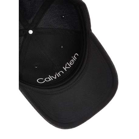 Casquette strapback en lin mélangé noire unie avec le nom de la marque - Image 3