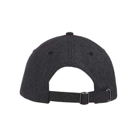 Casquette strapback en lin mélangé noire unie avec le nom de la marque - Image 4