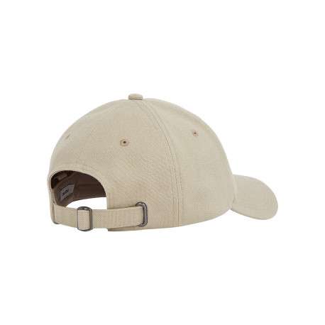 Casquette strapback en lin mélangé écrue unie avec le nom de la marque - Image 2