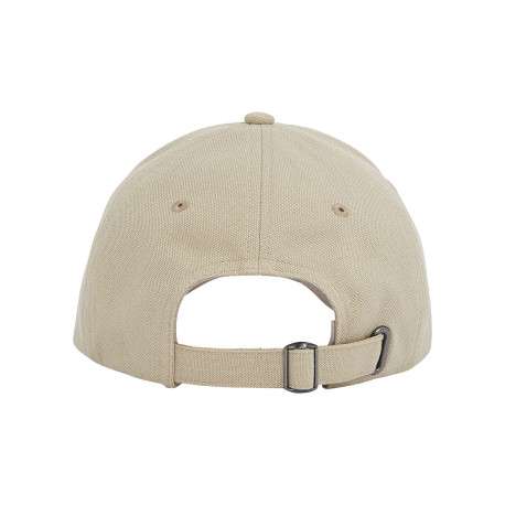 Casquette strapback en lin mélangé écrue unie avec le nom de la marque - Image 4