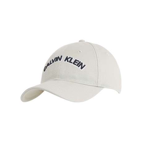 Casquette strapback en coton gris clair avec le nom de la marque arrondi