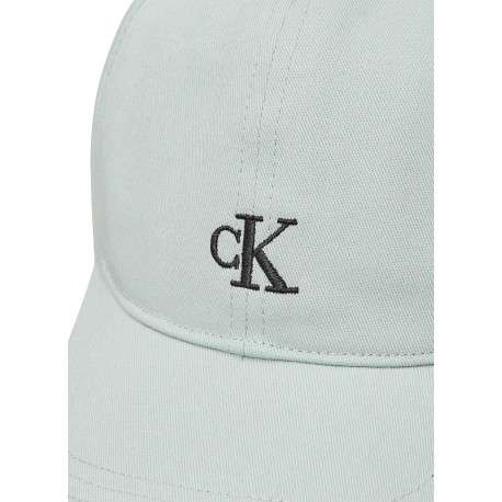 Casquette strapback en coton vert d'eau unie avec le logo brodé à l'avant - Image 3