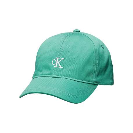 Casquette strapback en coton verte unie avec le logo brodé à l'avant