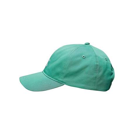 Casquette strapback en coton verte unie avec le logo brodé à l'avant - Image 4