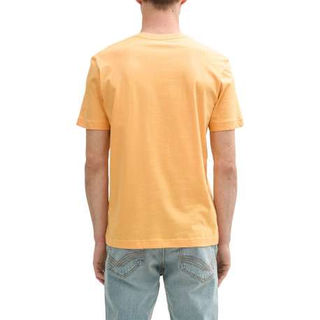 T-shirt orange en coton avec logo blanc imprimé à col rond et manches courtes - Image 4