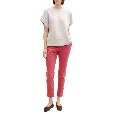Pantalon Chino en coton mélangé rose uni à coupe slim avec 5 poches - Image 4