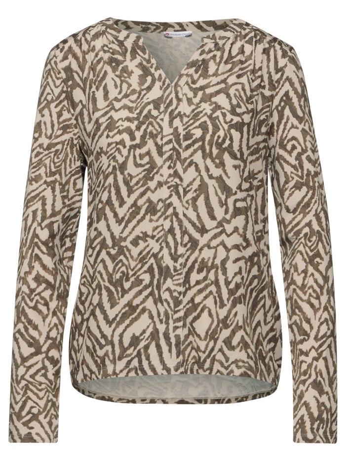 T-shirt beige zébré avec...