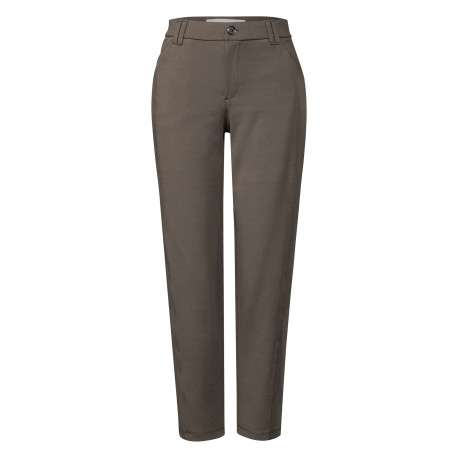 Chino taupe uni à coupe slim avec passants pour ceinture, zip et bouton