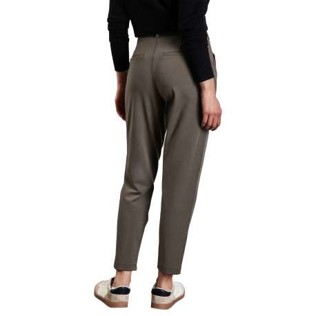 Chino taupe uni à coupe slim avec passants pour ceinture, zip et bouton - Image 2