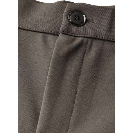 Chino taupe uni à coupe slim avec passants pour ceinture, zip et bouton - Image 3