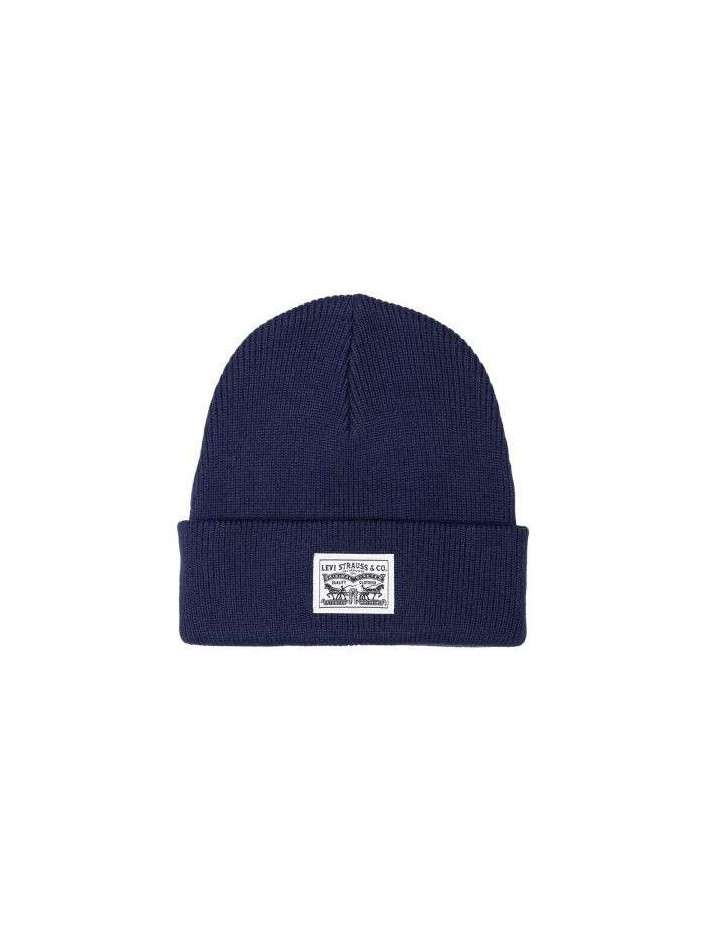 Bonnet en coton marine uni...