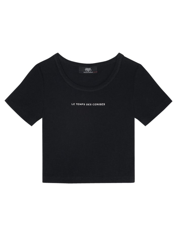 Top court en coton noir...