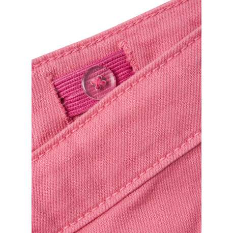 Short 5 poches en coton rose uni effiloché sur le bas à coupe regular fit - Image 3