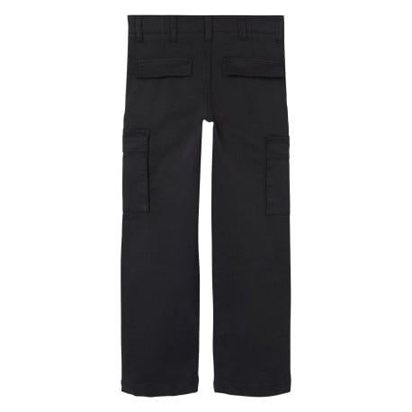 Cargo en coton noir uni avec une coupe regular fit et une taille basse - Image 2