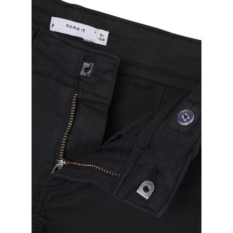 Cargo en coton noir uni avec une coupe regular fit et une taille basse - Image 3