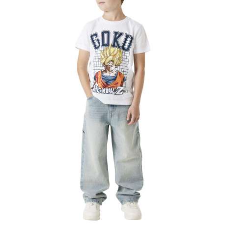 T-shirt en coton blanc imprimé à l'avant avec une coupe droite et un col rond - Image 5