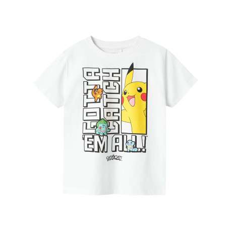 T-shirt en coton blanc imprimé à l'avant avec une coupe droite