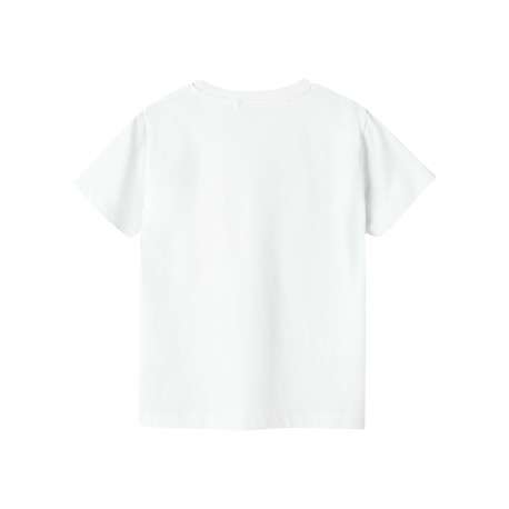 T-shirt en coton blanc imprimé à l'avant avec une coupe droite - Image 2