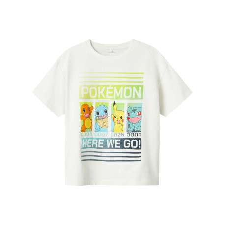 T-shirt en coton blanc imprimé personnages de fiction à l'avant avec un col rond